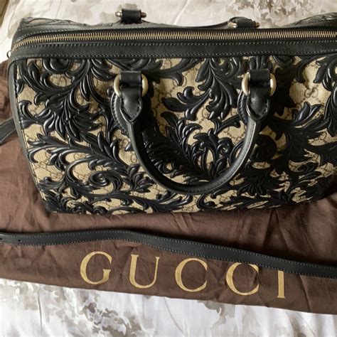 gucci arabesque red|Gucci Arabesque GG Supreme Boston Bag .